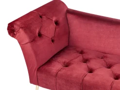 Discount Beliani Divaani Sametti Tummanpunainen Nantilly