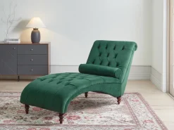 New Beliani Divaani Sametti Tummanvihrea Muret