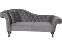 Best Sale Beliani Divaani Sametti Vasenk. Harmaa Lattes