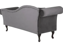 Best Sale Beliani Divaani Sametti Vasenk. Harmaa Lattes