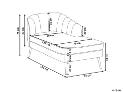 Sohvat<Beliani Divaani Sametti Vasenk. Laivastonsininen Allier