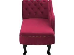 Fashion Beliani Divaani Sametti Vasenk. Tummanpunainen Nimes