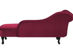 Fashion Beliani Divaani Sametti Vasenk. Tummanpunainen Nimes