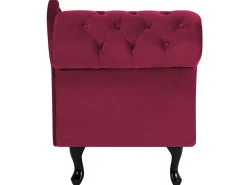 Fashion Beliani Divaani Sametti Vasenk. Tummanpunainen Nimes