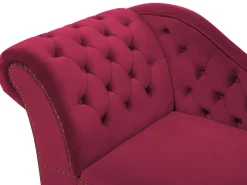 Fashion Beliani Divaani Sametti Vasenk. Tummanpunainen Nimes