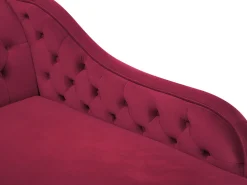 Fashion Beliani Divaani Sametti Vasenk. Tummanpunainen Nimes