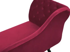 Fashion Beliani Divaani Sametti Vasenk. Tummanpunainen Nimes