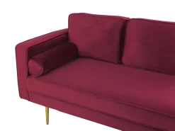 Sale Beliani Divaani Sametti Vasenk. Tummanpunainen Miramas