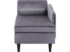 Sohvat<Beliani Divaani Sametti Vasenk. Tummanharmaa Luiro