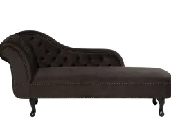 Sohvat<Beliani Divaani Sametti Vasenk. Tummanruskea Nimes