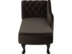 Sohvat<Beliani Divaani Sametti Vasenk. Tummanruskea Nimes