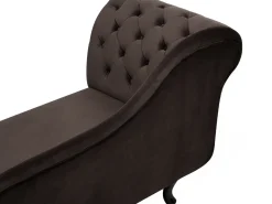 Sohvat<Beliani Divaani Sametti Vasenk. Tummanruskea Nimes