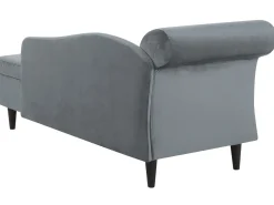 Sohvat<Beliani Divaani Sametti Vasenk. Vaaleanharmaa Luiro