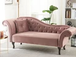 Best Beliani Divaani Sametti Vasenk. Vaaleanpunainen Lattes