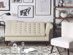 Sohvat<Beliani Divaani Säilytystilalla Keinonahka Vaalea Beige Pessac