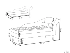 Sohvat<Beliani Divaani Säilytystilalla Keinonahka Vaalea Beige Pessac