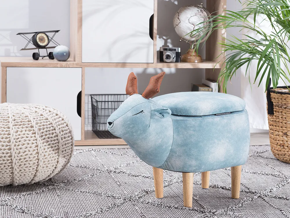 Lastenhuone<Beliani Elainjakkara Kangas Säilytystila Vaaleansininen 63 X 31 Cm Reindeer