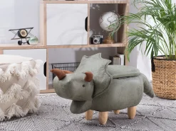 Sale Beliani Elainjakkara Kangas Säilytystila Tummanvihrea 92 X 42 Cm Triceratops