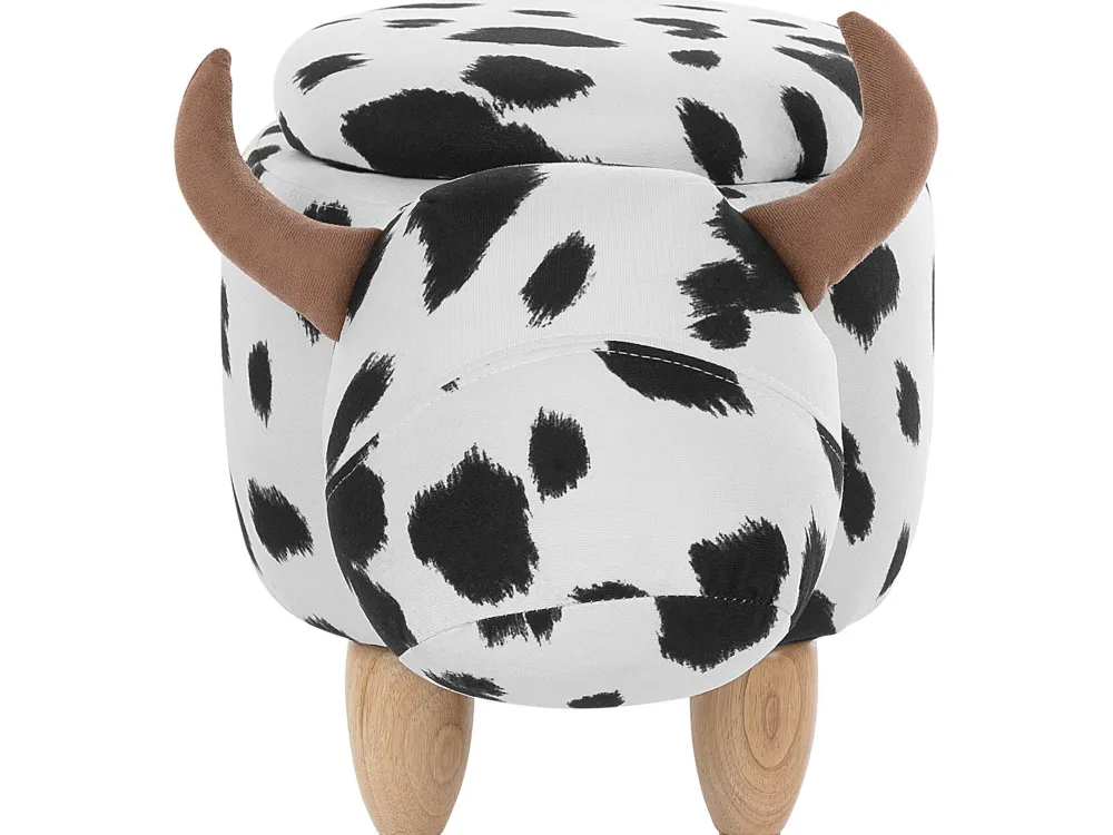Lastenhuone<Beliani Elainjakkara Kangas Säilytystila Musta/Valkoinen 60 X 32 Cm Cow