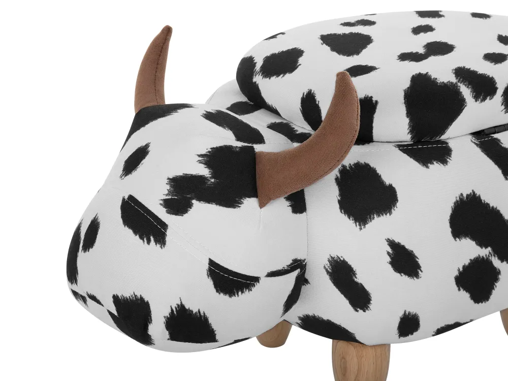 Lastenhuone<Beliani Elainjakkara Kangas Säilytystila Musta/Valkoinen 60 X 32 Cm Cow