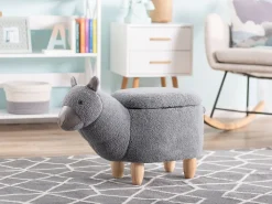 New Beliani Elainjakkara Kangas Säilytystila Harmaa 65 X 30 Cm Alpaca