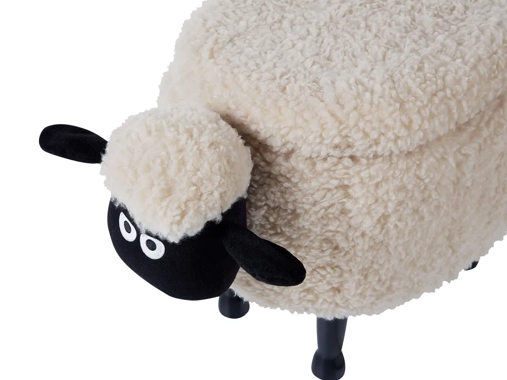 Lastenhuone<Beliani Elainjakkara Kangas Säilytystila Kermanvalkoinen 55 X 35 Cm Sheep
