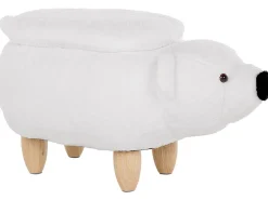 Flash Sale Beliani Elainjakkara Kangas Säilytystila Valkoinen 69 X 30 Cm Bear