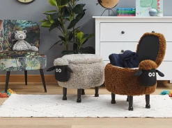 Lastenhuone<Beliani Elainjakkara Kangas Säilytystila Harmaa 55 X 35 Cm Sheep