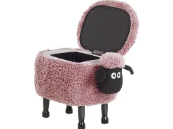 Best Beliani Elainjakkara Kangas Säilytystila Vaaleanpunainen 55 X 35 Cm Sheep