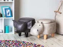 Säilytys<Beliani Elainjakkara Keinonahka Säilytystila Vaaleanharmaa 32 X 60 Cm Hippo