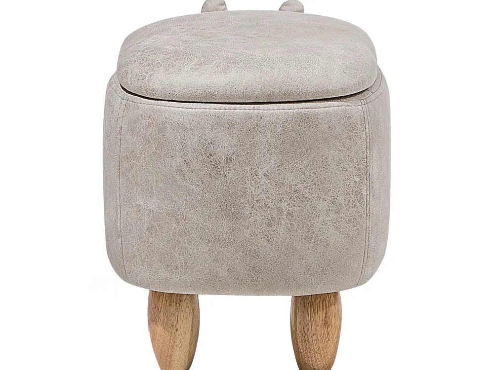 Säilytys<Beliani Elainjakkara Keinonahka Säilytystila Vaaleanharmaa 32 X 60 Cm Hippo