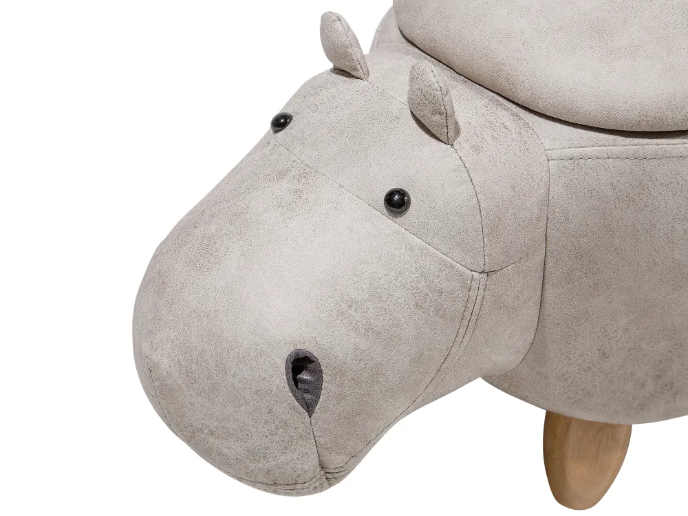 Säilytys<Beliani Elainjakkara Keinonahka Säilytystila Vaaleanharmaa 32 X 60 Cm Hippo