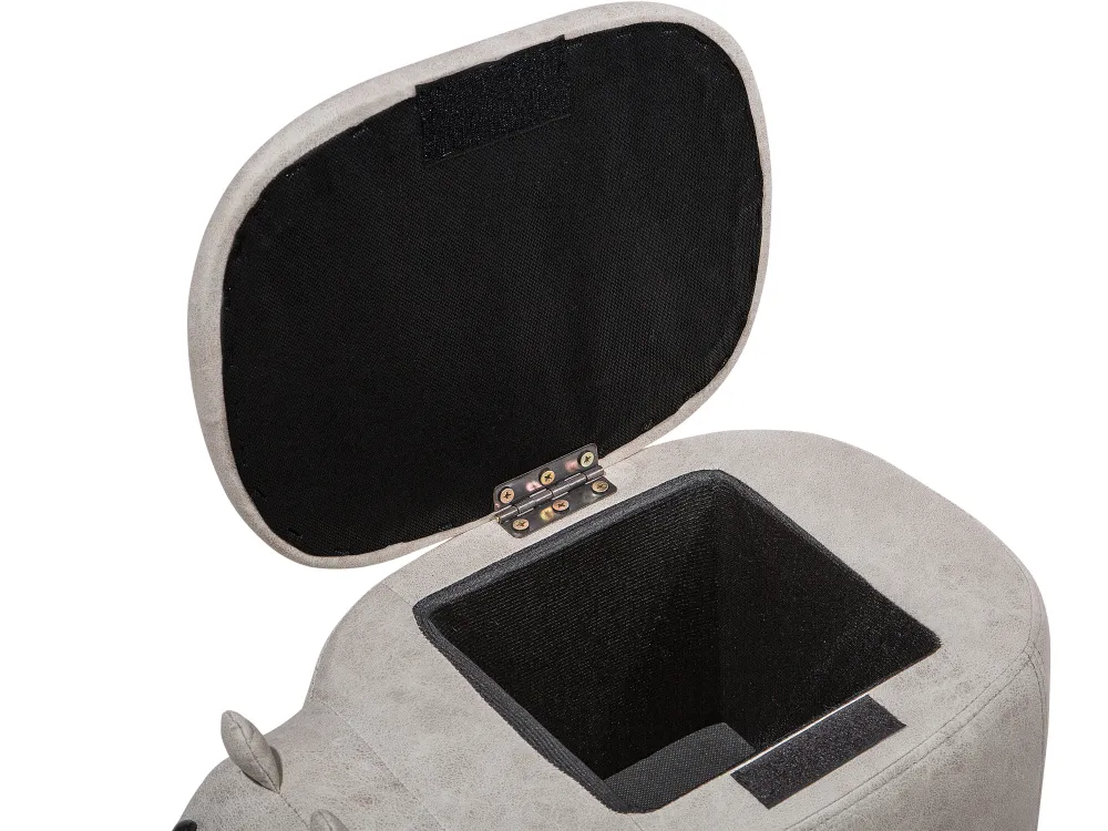 Säilytys<Beliani Elainjakkara Keinonahka Säilytystila Vaaleanharmaa 32 X 60 Cm Hippo