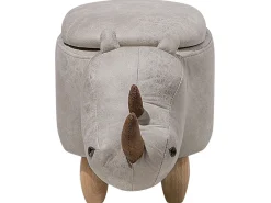 Best Beliani Elainjakkara Keinonahka Säilytystila Vaaleanharmaa 60 X 32 Cm Rhino