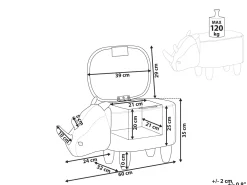 Best Beliani Elainjakkara Keinonahka Säilytystila Vaaleanharmaa 60 X 32 Cm Rhino