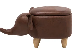 Lastenhuone<Beliani Elainjakkara Keinonahka Säilytystila Tummanruskea 70 X 32 Cm Elephant