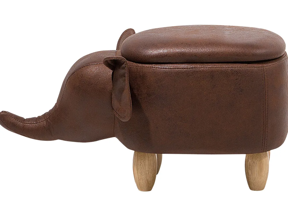 Lastenhuone<Beliani Elainjakkara Keinonahka Säilytystila Tummanruskea 70 X 32 Cm Elephant