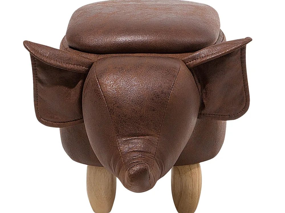 Lastenhuone<Beliani Elainjakkara Keinonahka Säilytystila Tummanruskea 70 X 32 Cm Elephant