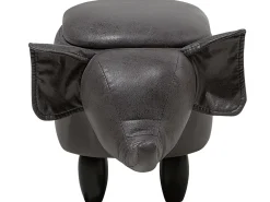 Säilytys<Beliani Elainjakkara Keinonahka Säilytystila Tummanharmaa 70 X 32 Cm Elephant