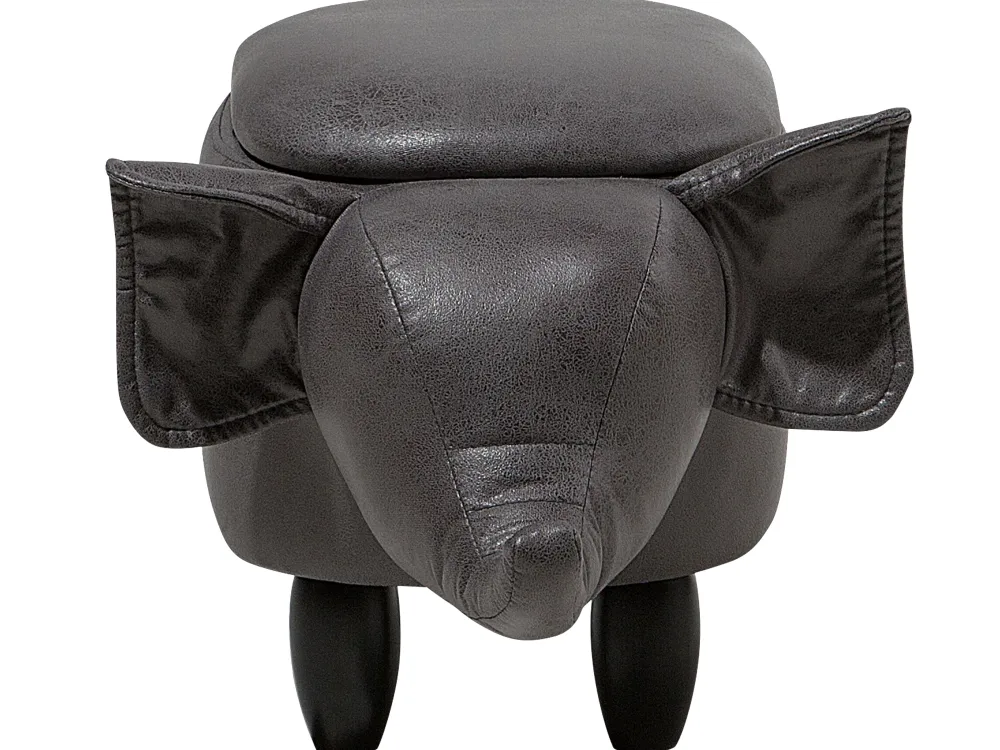 Säilytys<Beliani Elainjakkara Keinonahka Säilytystila Tummanharmaa 70 X 32 Cm Elephant