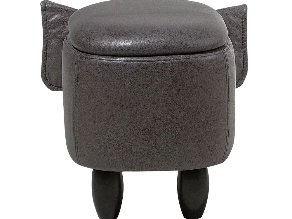 Säilytys<Beliani Elainjakkara Keinonahka Säilytystila Tummanharmaa 70 X 32 Cm Elephant