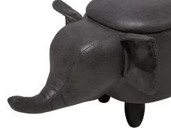 Säilytys<Beliani Elainjakkara Keinonahka Säilytystila Tummanharmaa 70 X 32 Cm Elephant