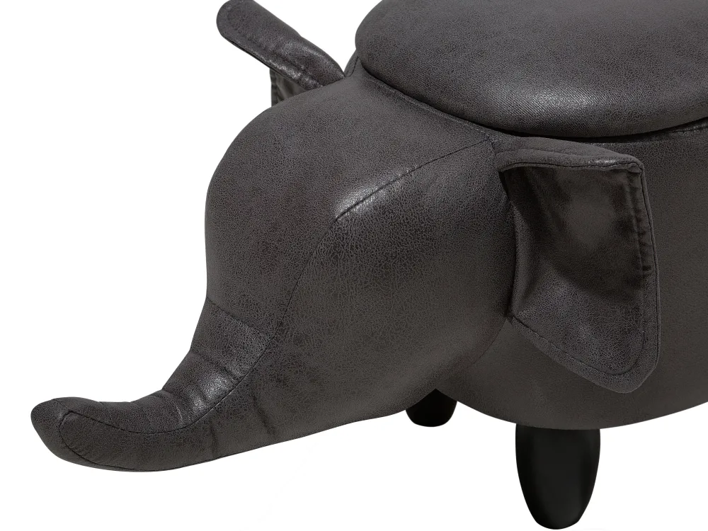Säilytys<Beliani Elainjakkara Keinonahka Säilytystila Tummanharmaa 70 X 32 Cm Elephant