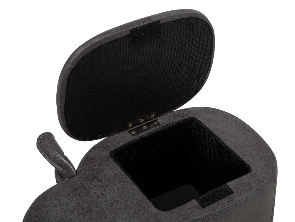 Säilytys<Beliani Elainjakkara Keinonahka Säilytystila Tummanharmaa 70 X 32 Cm Elephant