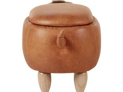 Shop Beliani Elainjakkara Keinonahka Säilytystila Kullanruskea 66 X 35 Cm Monkey