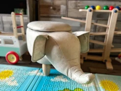 Online Beliani Elainjakkara Keinonahka Säilytystila Vaaleanharmaa 70 X 32 Cm Elephant