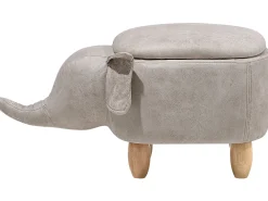 Online Beliani Elainjakkara Keinonahka Säilytystila Vaaleanharmaa 70 X 32 Cm Elephant