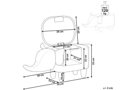 Online Beliani Elainjakkara Keinonahka Säilytystila Vaaleanharmaa 70 X 32 Cm Elephant