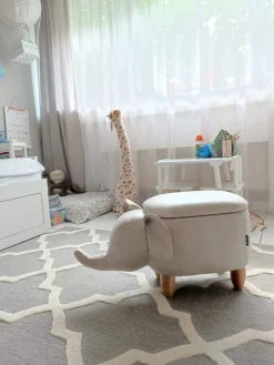 Online Beliani Elainjakkara Keinonahka Säilytystila Vaaleanharmaa 70 X 32 Cm Elephant