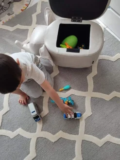 Online Beliani Elainjakkara Keinonahka Säilytystila Vaaleanharmaa 70 X 32 Cm Elephant